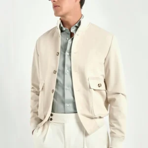 Beige cotton bomber - Made in Italy