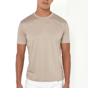Taupe jersey t-shirt - Made in Italy