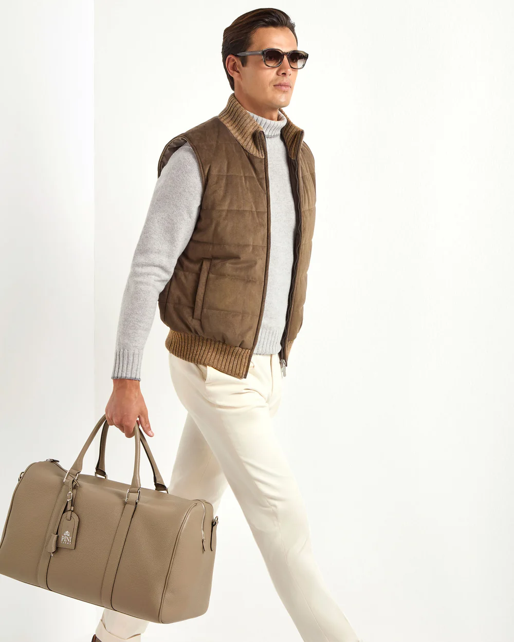 Brown alcantara vest - Made in Italy - Image 2