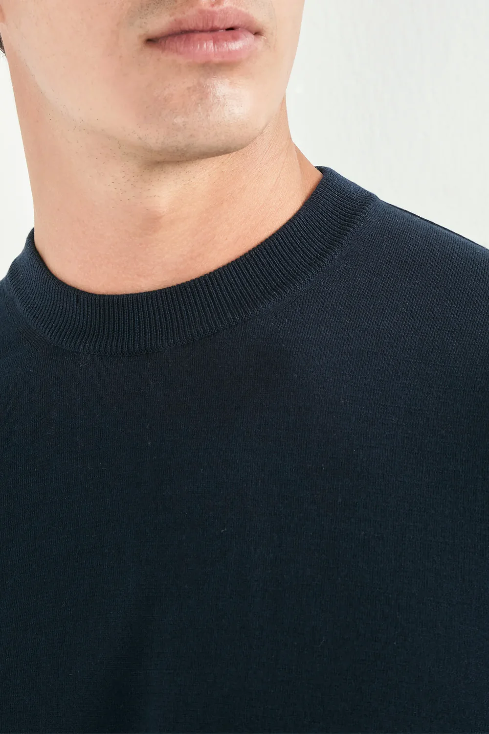 Blue high neck t-shirt - Made in Italy - Image 2