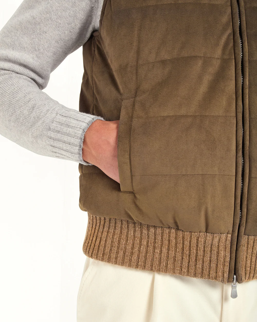 Brown alcantara vest - Made in Italy - Image 3
