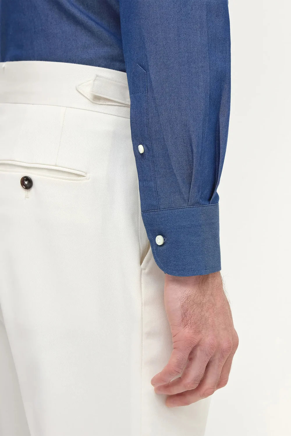 Button down denim shirt ”Sartoriale collection” - Made In Italy - Image 2