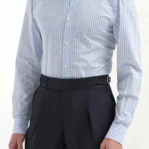 Button down light blue striped shirt ”Sartoriale collection”- Made In Italy
