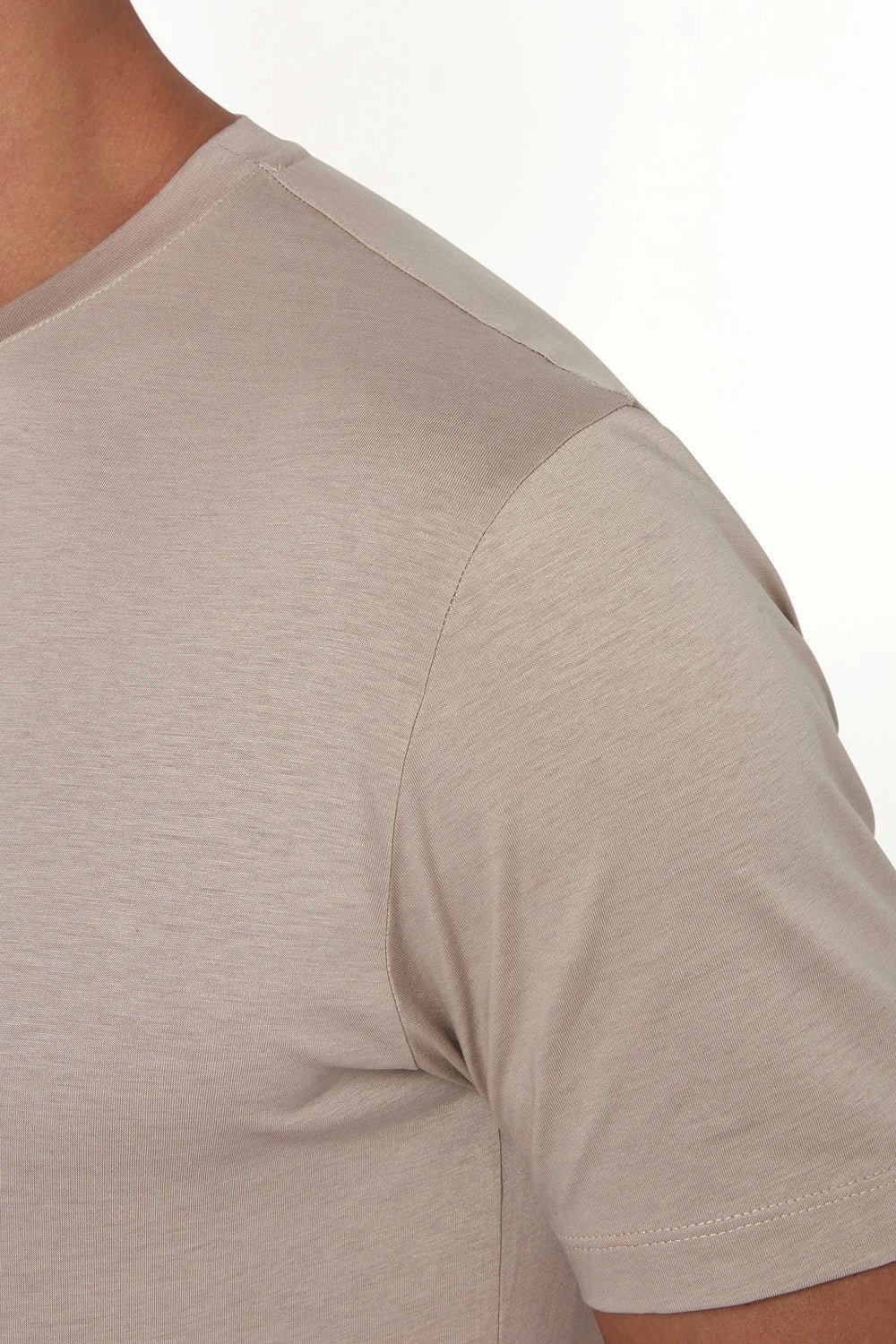 Taupe jersey t-shirt - Made in Italy - Image 3