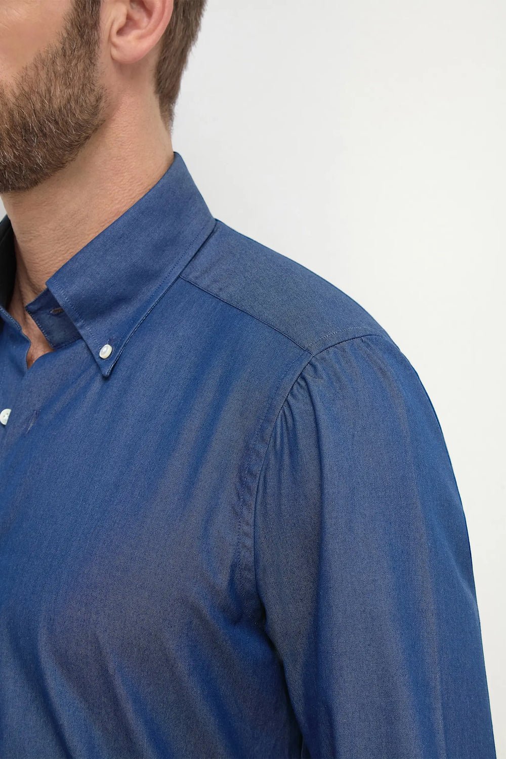 Button down denim shirt ”Sartoriale collection” - Made In Italy - Image 3